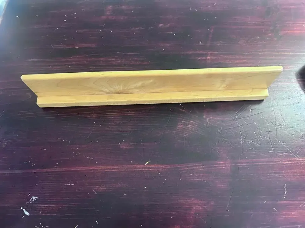 Unfinished Wood Coin Display Shelf or Button Moulding Rail